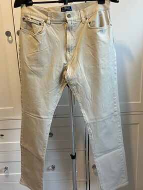 Polo by Ralph Lauren Men's Cream Slimi Straight chinos